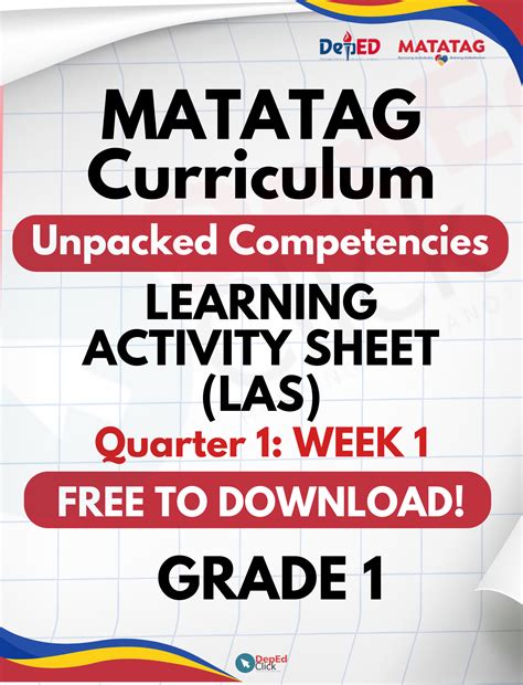 matatag grade 1 subjects|Grade 1 Matatag Learning Activity Sheets .